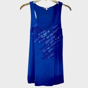 Halogen Sequined Tank Top in Blue Women’s XS